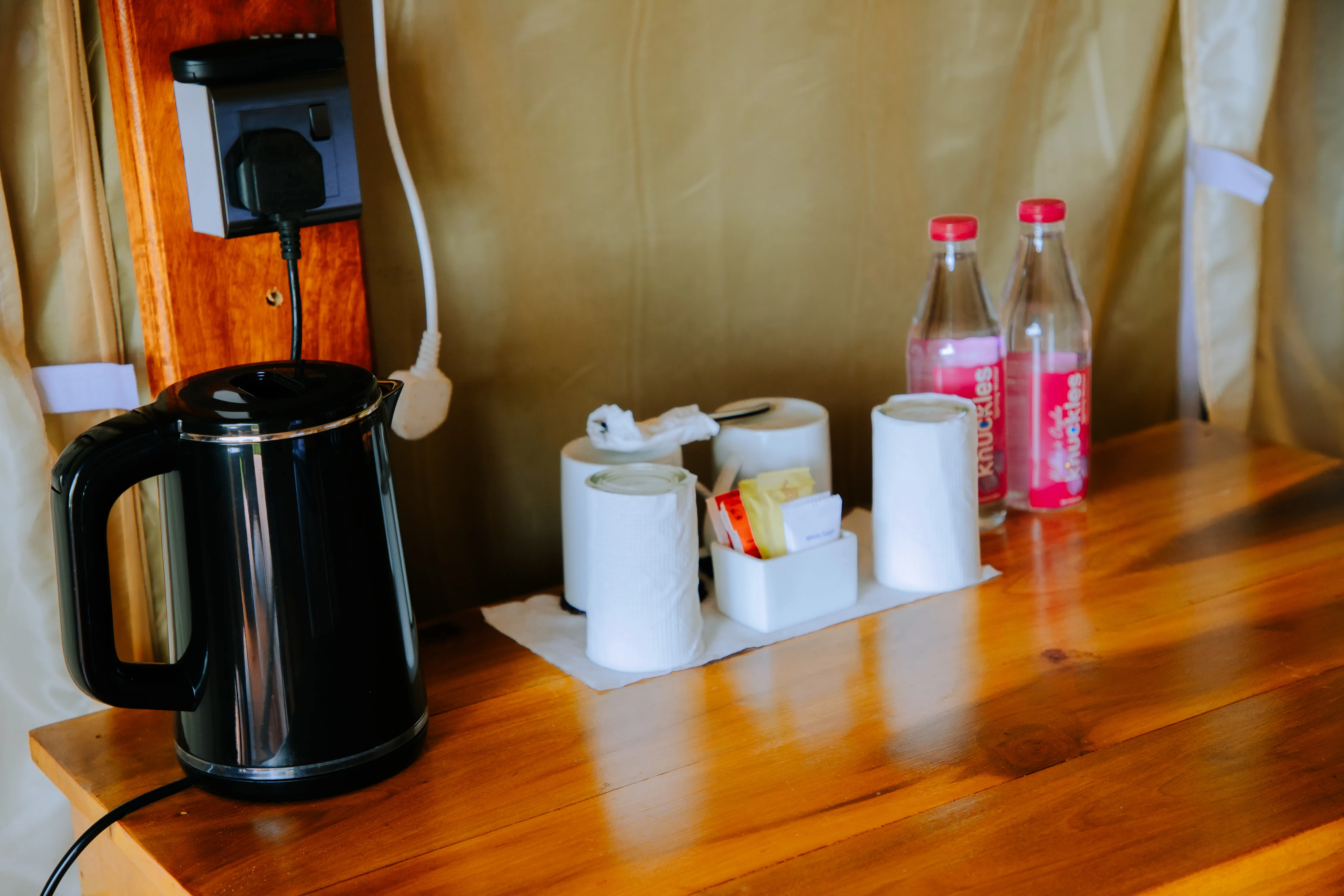glamping-tent-tea-coffee-station